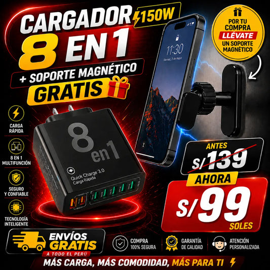 Cargador 8 en 1