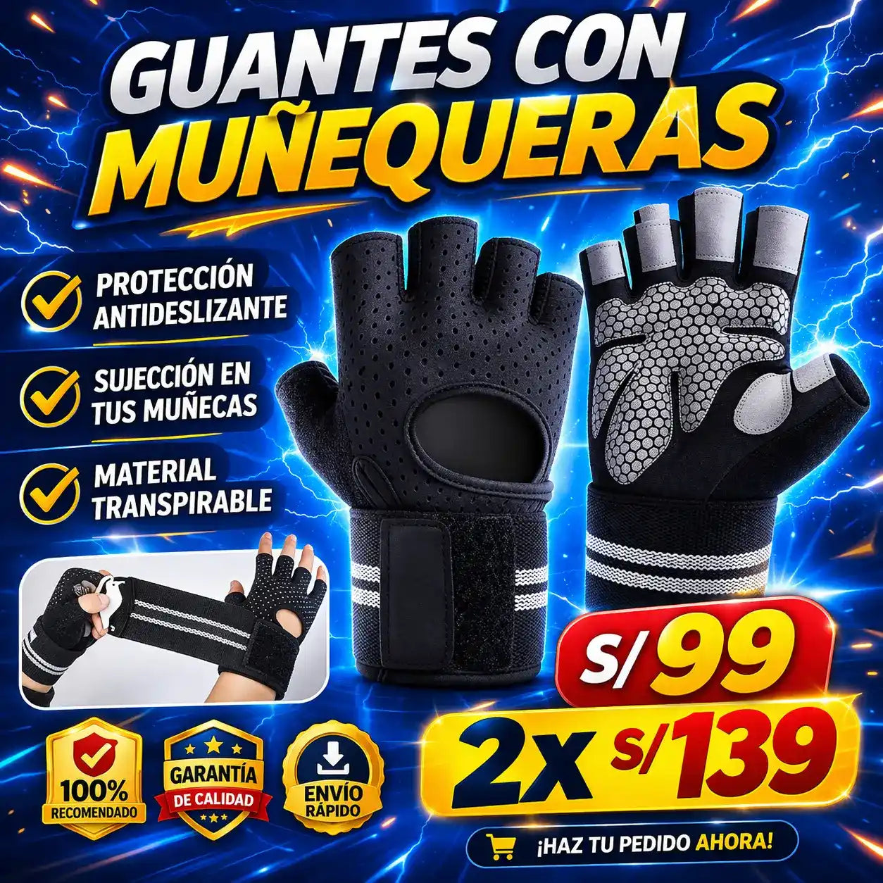 Guantes con Muñequeras
